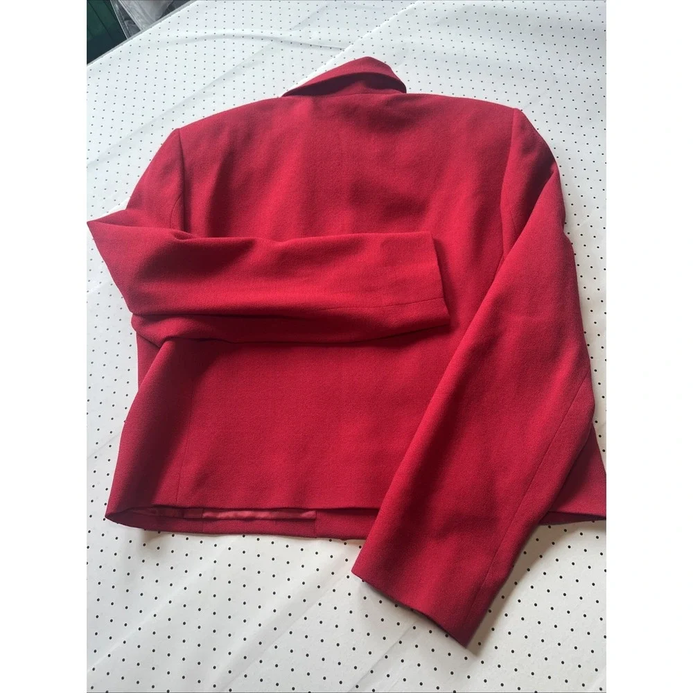 Pendleton Red Virgin Wool Blazer Jacket Women's Size 10 USA Button Front Career